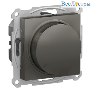Светорегулятор (диммер) повор-нажим, LED, RC, 400Вт, Systeme Electric AtlasDesign Сталь ATN000923