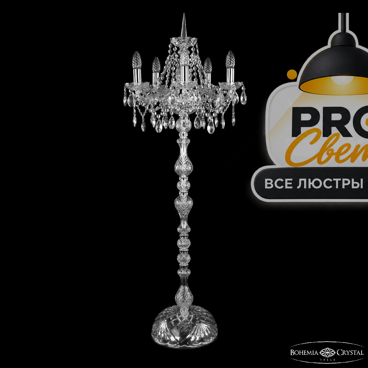 торшер bohemia ivele crystal 1413t1/5/141-120 ni