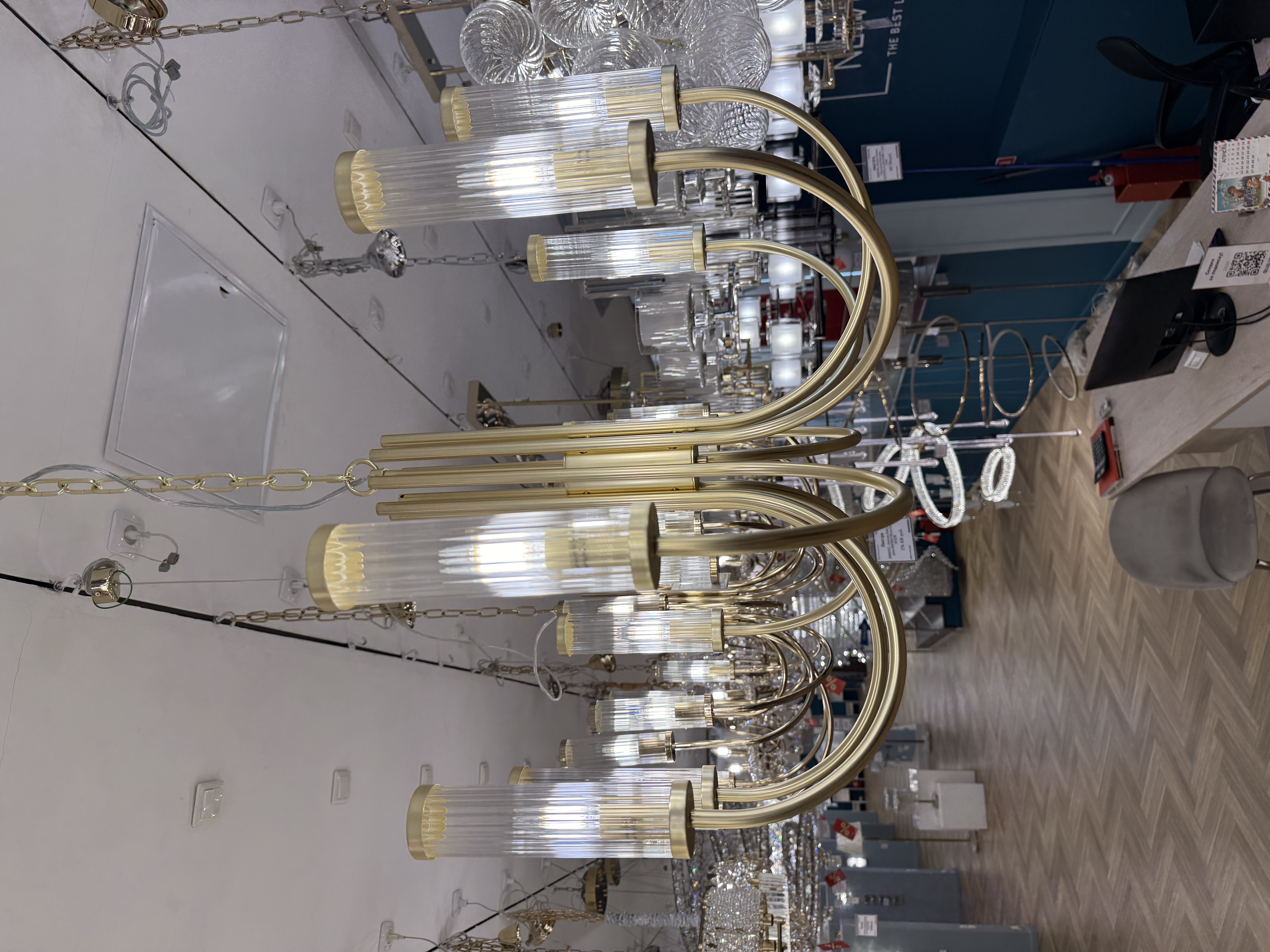 подвесная люстра newport 4558/c new gold м0071111