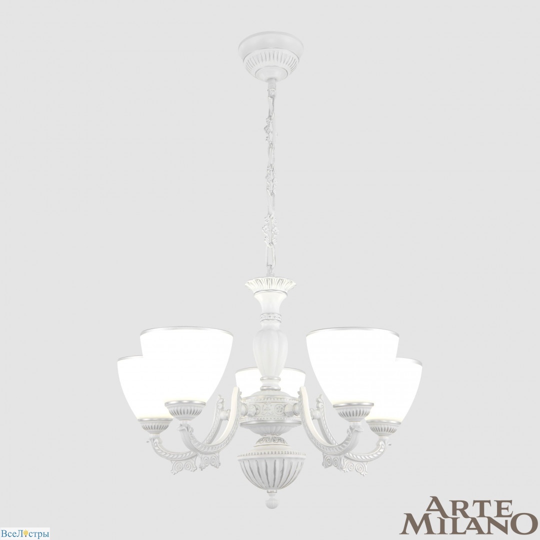 подвесная люстра arte milano 342837/5 wt+sl