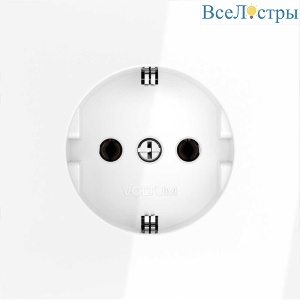 Розетка встраиваемая Voltum S70 с заземлением 16А, (белый глянцевый) VLS040101