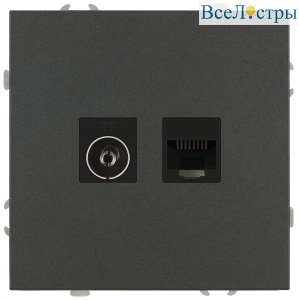 Розетка Эра Galaxy 15-3110-06 комбинированная RJ45+TV IP20 графит Б0070786