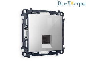 Комплект механизма телефонной розетки RJ-11(4P4C) со шторкой Ambrella Volt Alfa MA412030