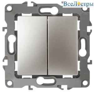 Выключатель двухклавишный ЭРА 12 10AX 250V 12-1104-04 Б0014648