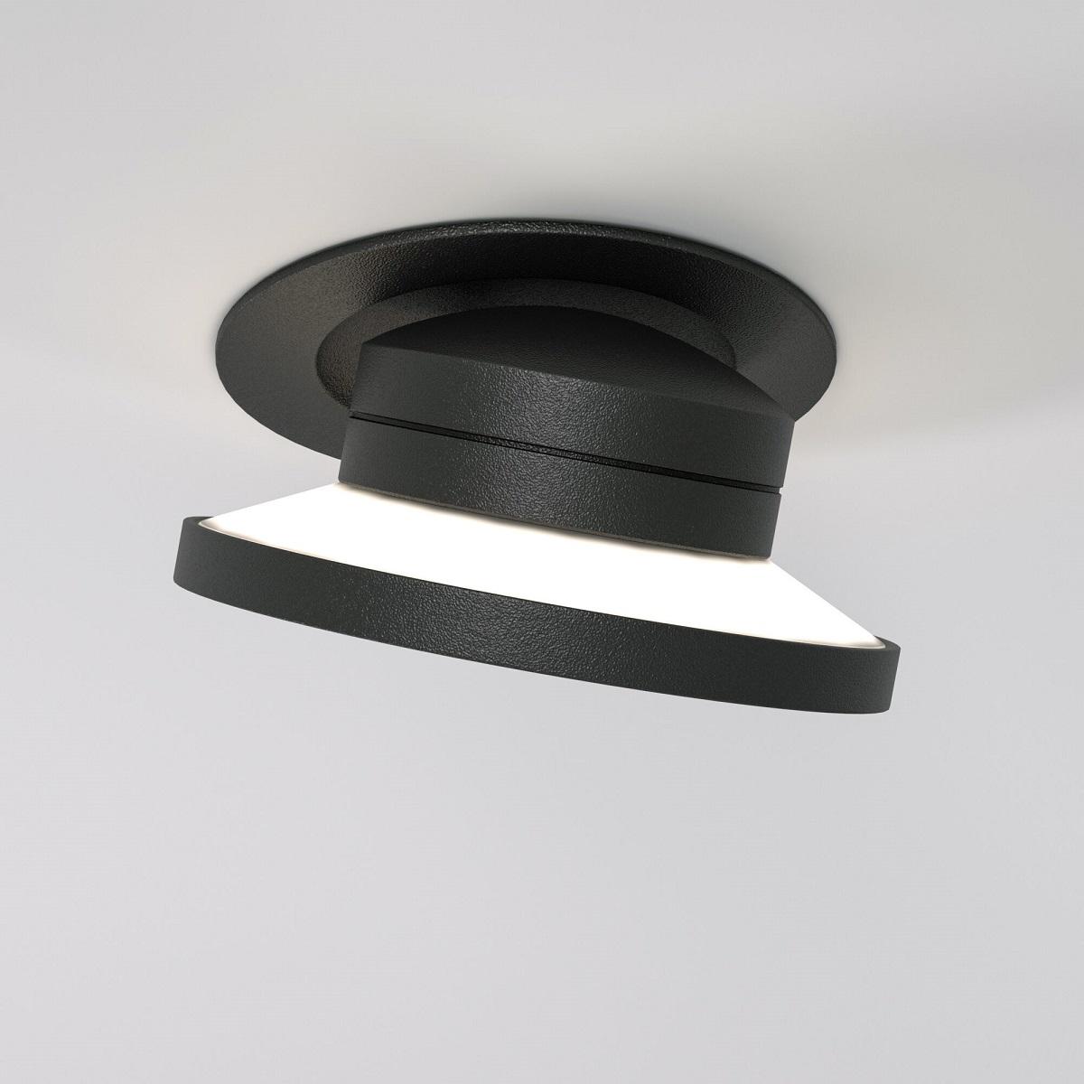 встраиваемый светодиодный светильник elektrostandard surf 25084/led 6w 4000k черный a063675