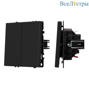 Механизм выключателя двухклавишный непроходной Arlight SWT-NOBE-MK02-SFPL-BK (230V, 10A) 054252
