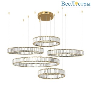 Подвесная светодиодная люстра Loft IT Crystal ring 10135/5 Gold