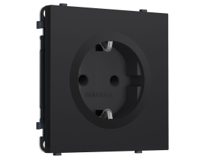 Комплект механизма электрической розетки SIGMA Черный Мягкое касание 50Hz 2P+E с/з с/ш 16A-250V QUANT PRO Ambrella Volt MS987010 (SP9870, PR141)