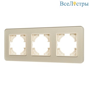 Рамка на 3 поста стеклянная Arlight FRM-OMALI-GS-3-GD 049699