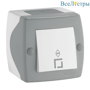 Выключатель Mono Electric Octans IP20 одноклавишный проходной бело-серый 104-020001-109