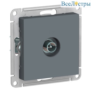 Розетка антенная одиночная TV коннектор Systeme Electric AtlasDesign Грифель ATN000793