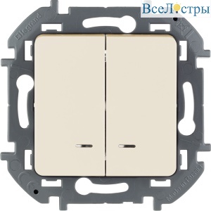 Выключатель двухклавишный с подсветкой/индикацией Legrand Inspiria 673631
