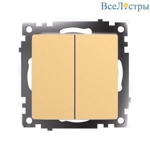 Переключатель двухклавишный Stekker Катрин золото GLS10-7107-08 49220