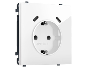 Комплект механизма электрической розетки SIGMA Белый глянец 2USB С+C 20W Ambrella Volt MS110510 (SP1105, PR165)