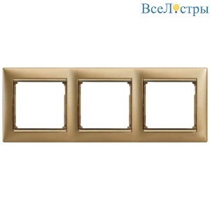Рамка 3-постовая Legrand Valena матовое золото 770303