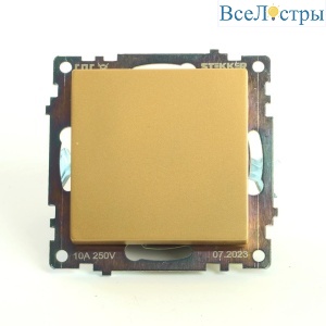 Переключатель одноклавишный Stekker Катрин золото GLS10-7105-08 49214