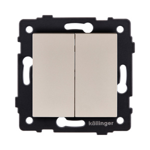 Выключатель кнопочный 2-клавишный 10А/250В, золотой Kollinger REA-S-011GD для Aspekt, Eleganz, Reflex