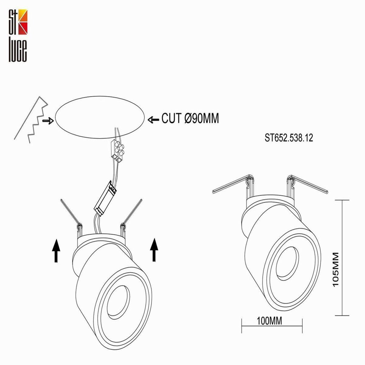 встраиваемый светодиодный спот st luce st652.538.12