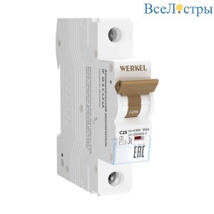 Автоматический выключатель Werkel 1P 25А C 4,5кА W901P254 4690389192593