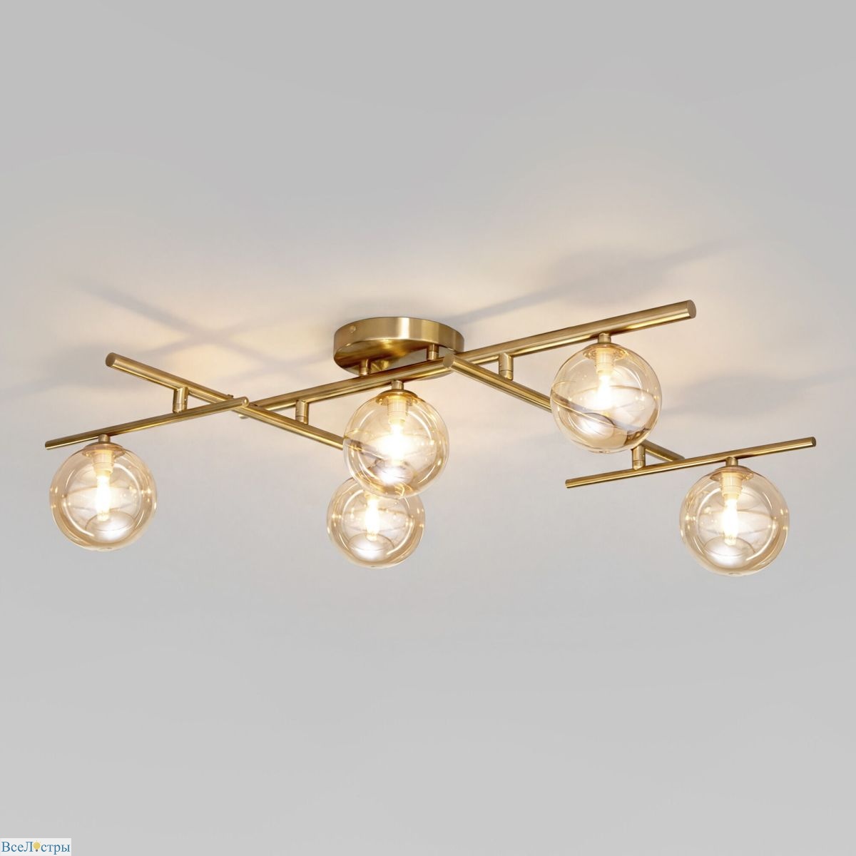 потолочный светильник eurosvet liana 502001/5 латунь a072099
