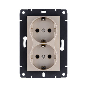 Розетка штепсельная SCHUKO двойная 16A/250 В, золотой Kollinger REA-032GD для Aspekt, Eleganz, Reflex