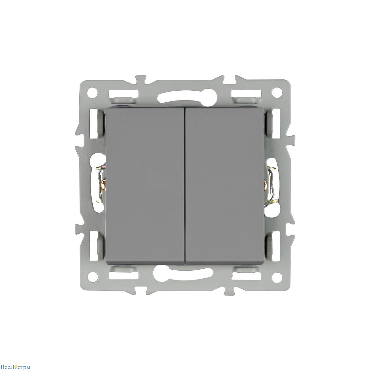механизм выключателя двухклавишный непроходной arlight swt-mk02-pl-gr (250v, 16a) 043726