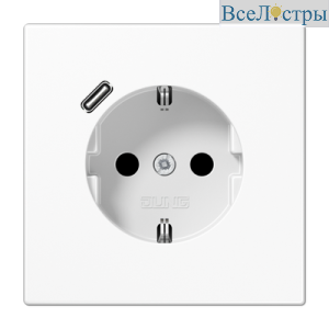 Розетка 2K+З USB Typ C Jung LS1520-18CWW
