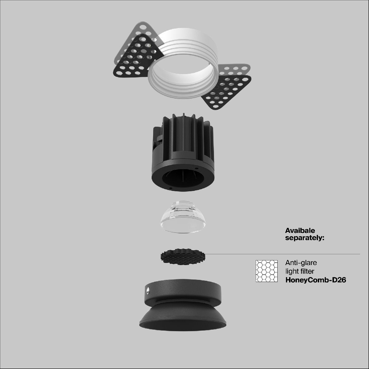 встраиваемый светильник maytoni round dl058-7w4k-trs-b