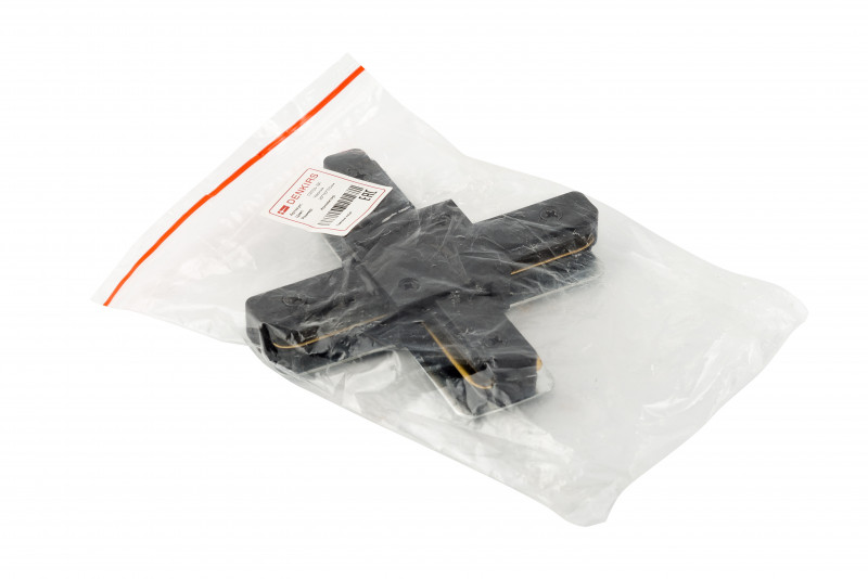 коннектор х-образный denkirs dk track black tr1104-bk