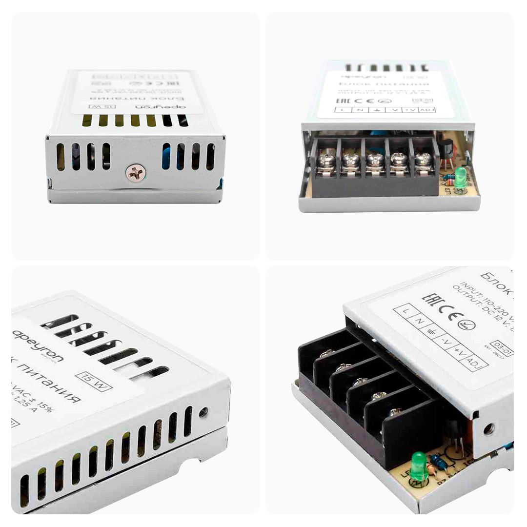 блок питания apeyron 12в 15вт ip20 1,25а 03-01
