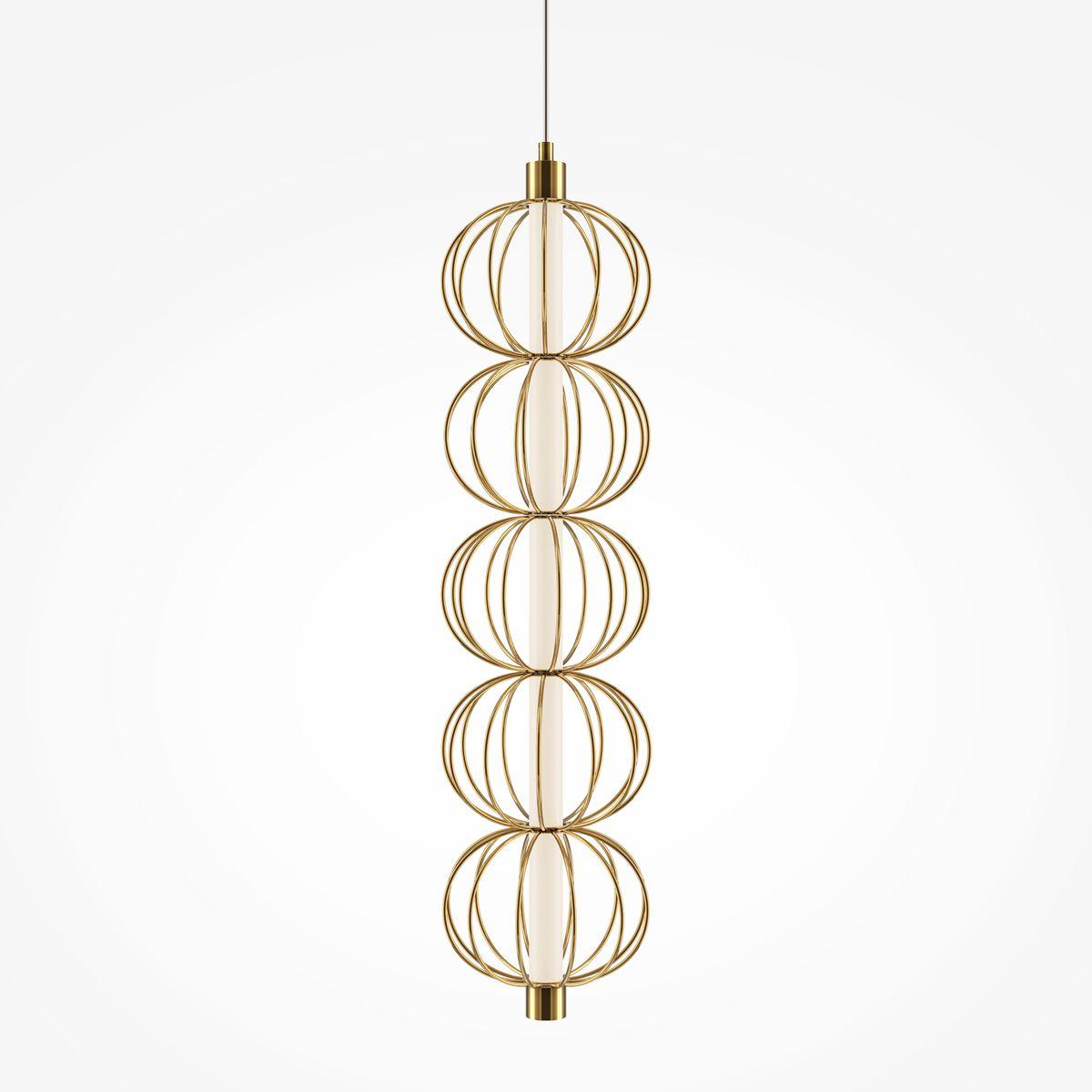 подвесной светодиодный светильник maytoni golden cage mod216pl-l10g3k
