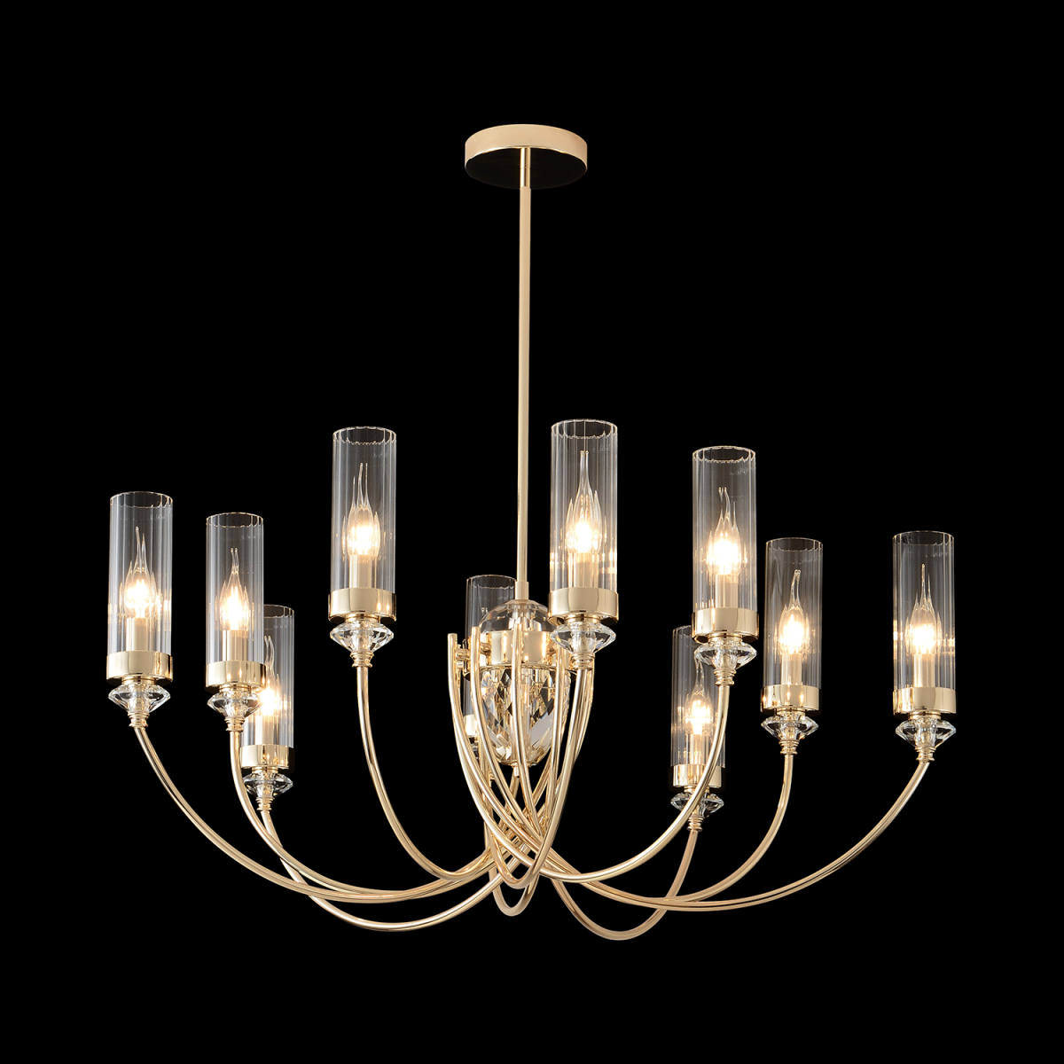 люстра на штанге crystal lux secret sp10 gold