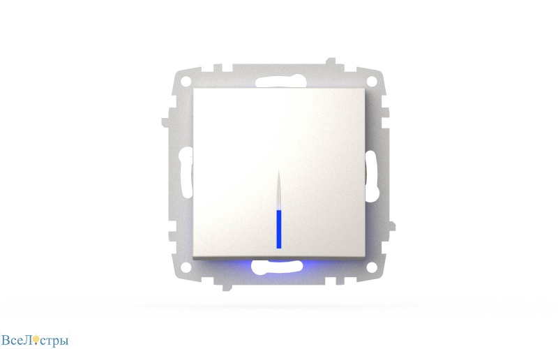 выключатель одноклавишный с подсветкой elbi zena vega 609-012500-201
