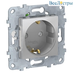 Розетка Schneider Electric Unica New с/з со шторками NU505730
