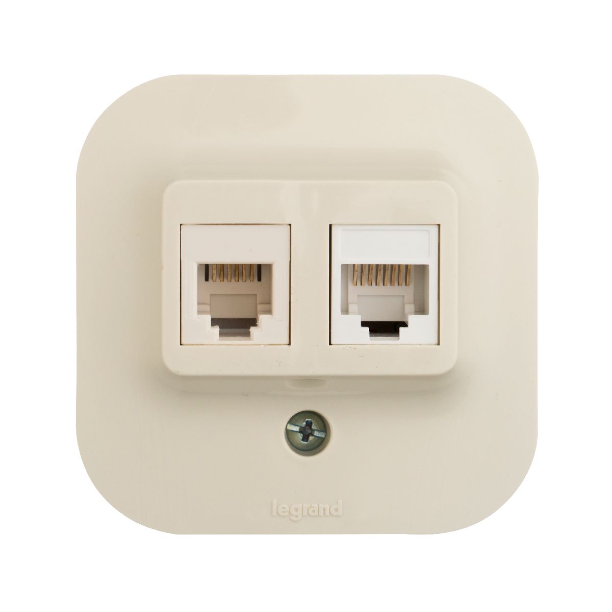 розетка двойная rj11+rj45 legrand quteo 782251
