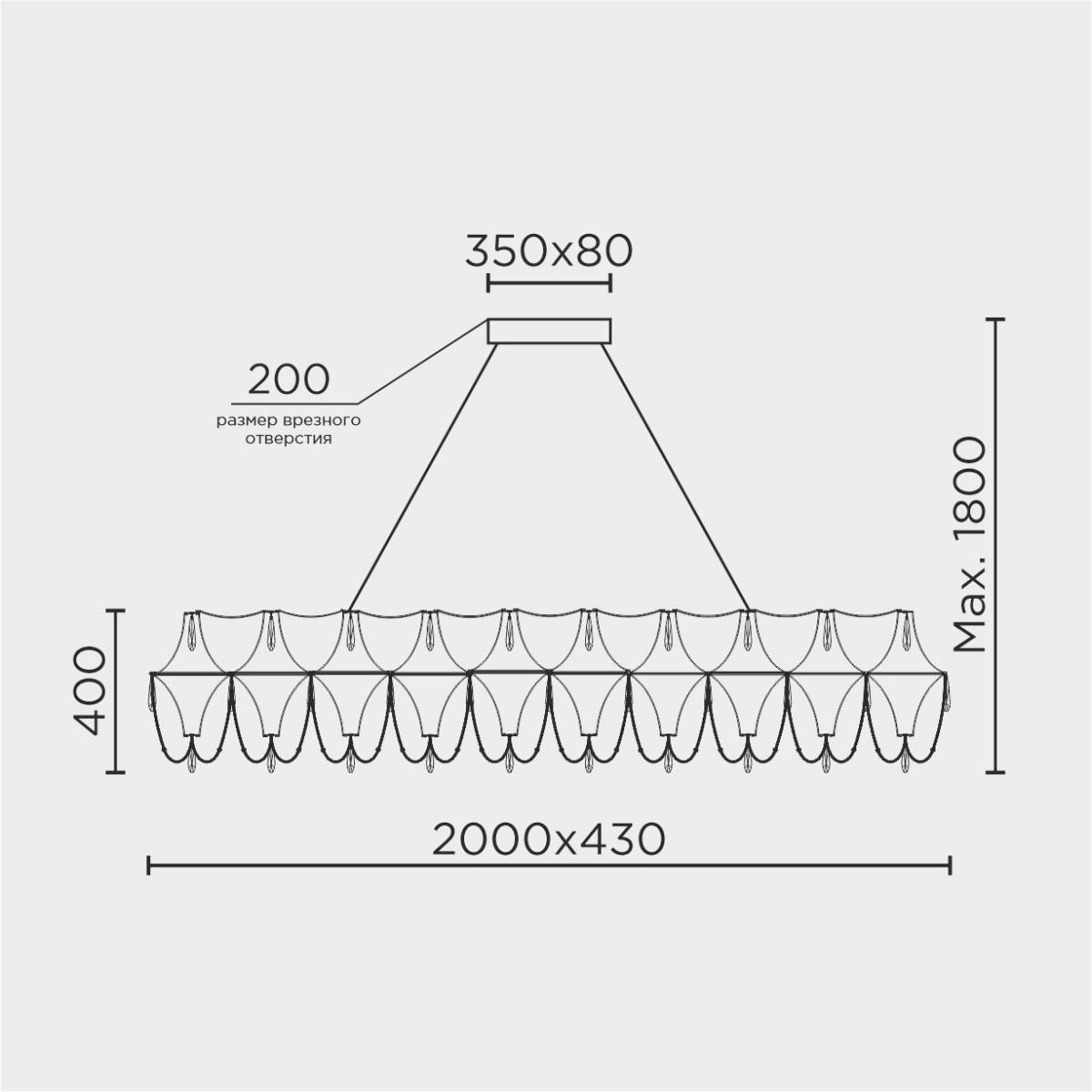 подвесная люстра modelux premium ml.5603.2000p ch