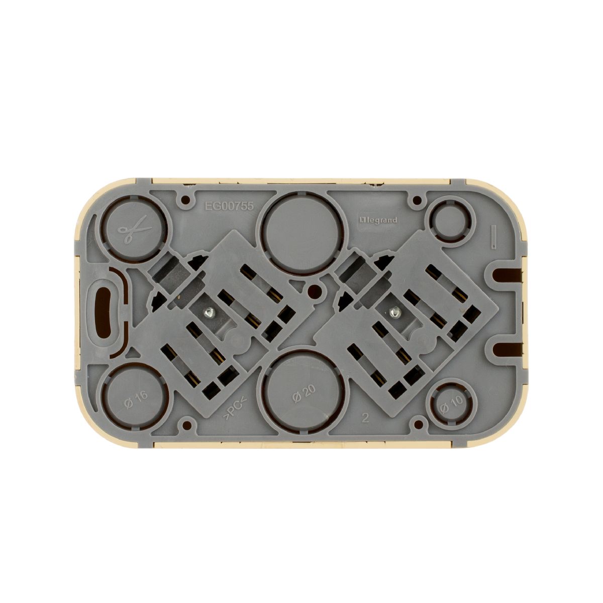 розеточный блок двойной с/з legrand quteo 782287