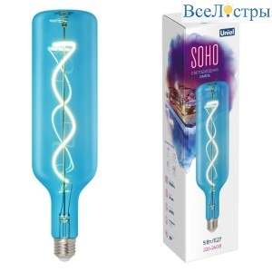Лампа светодиодная Uniel LED-SF21-5W/SOHO/E27/CW BLUE GLS77BL UL-00007628