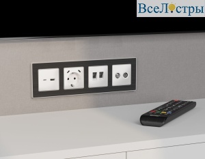 Комплект механизма розетки TV оконечной + SAT 5-862MHz 3.5dB/950-2150MHz 3.5dB Alfa Белый матовый Quant Ambrella Volt MA133310 (AP1333, VM217)