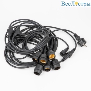 Гирлянда для освещения теплиц Uniel UDL-K230 6/E27/5M IP54 BLACK BELT-LIGHT GREENHOUSE UL-00010925