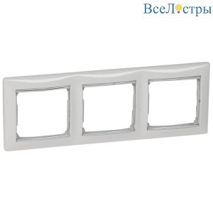 Рамка 3-постовая Legrand Valena белая/серебряный штрих 770493