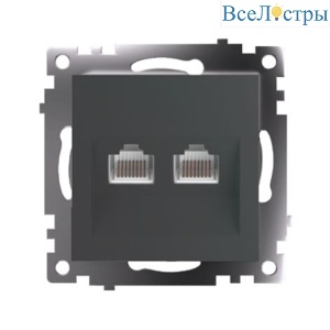 Розетка компьютерная 2-местная RJ-45 Stekker Катрин GLS00-7109-06 50008