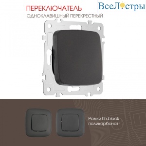 Переключатель одноклавишный перекрестный Arte Milano 205.34-1.black