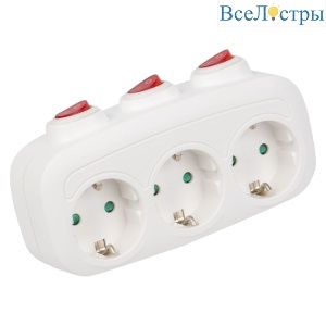 Разветвитель сетевой с выключателем Uniel S-GES3-16OB WHITE UL-00011239