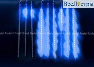 Уличная светодиодная гирлянда (UL-00000167) Uniel занавес 220V синий ULD-E1505-336/DTK BLUE IP44 TWISTED METEOR