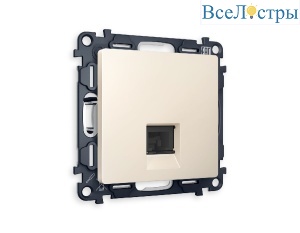 Комплект механизма телефонной розетки RJ-11(4P4C) со шторкой Ambrella Volt Alfa MA332030