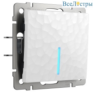 Выключатель Werkel Hammer одноклавишный проходной с подсветкой белый W1212101 4690389162084