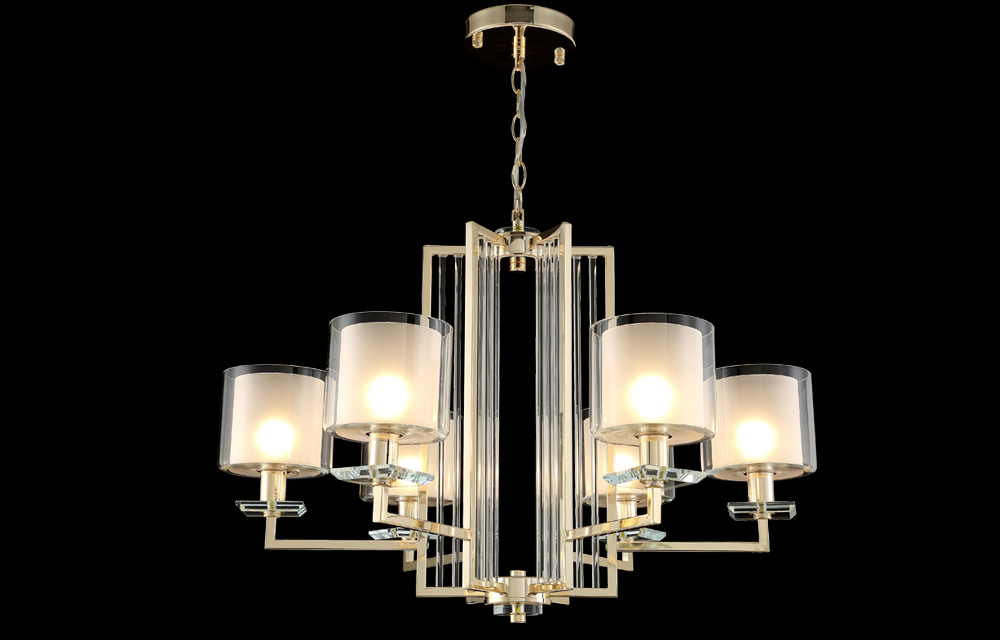подвесная люстра crystal lux nicolas nicolas sp-pl6 gold/white