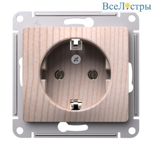 Розетка с заземлением, 16А, механизм Systeme Electric Glossa Сосна GSL001543
