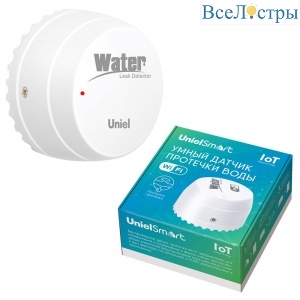 Умный датчик протечки воды Wi-Fi Uniel UL-00011706 USN-A520 WS/WF WHITE
